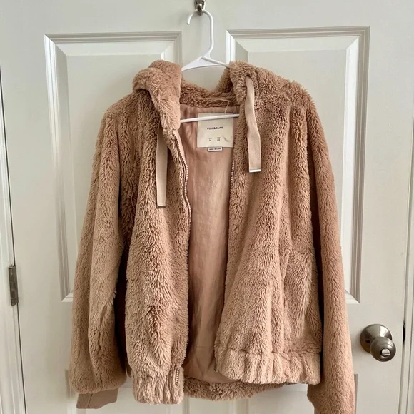 Pull&Bear Jackets Coats Oversized Faux Fur Teddy Bear Jacket